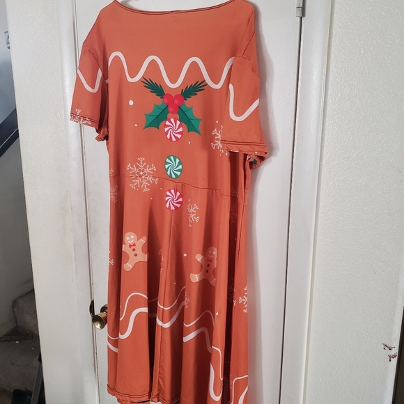 XXOCGOMG Gingerbread Christmas Short Sleeve Swing Dress Size 4X - Picture 9 of 11
